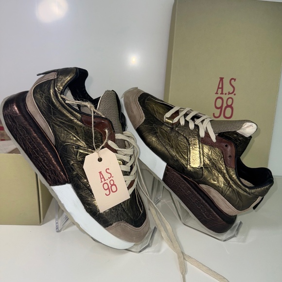 A.S.98 4EVER Premium Leather Sneakers – EU 40 / US Women’s 9.5 – New in Box - Picture 1 of 16